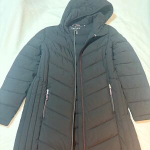 Women's Tommy Hilfiger Hooded Packable Puffer Coat - Black, XL